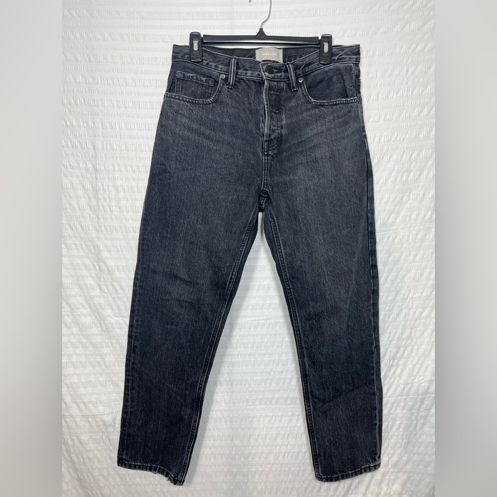 Everlane High Rise Button Fly
Boyfriend Faded Black Jeans Size 28R Straight Leg